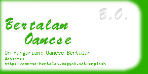 bertalan oancse business card